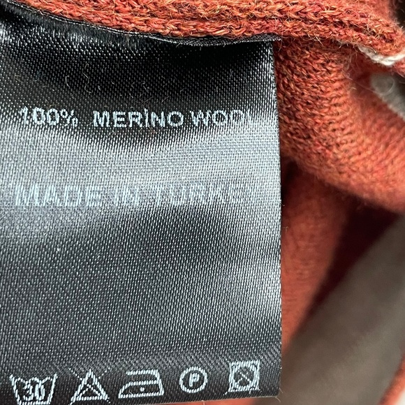 Garnet Clothiers Men Orange Rust merino Wool Quarter Zip Sweater Sueded Medium - Picture 3 of 12